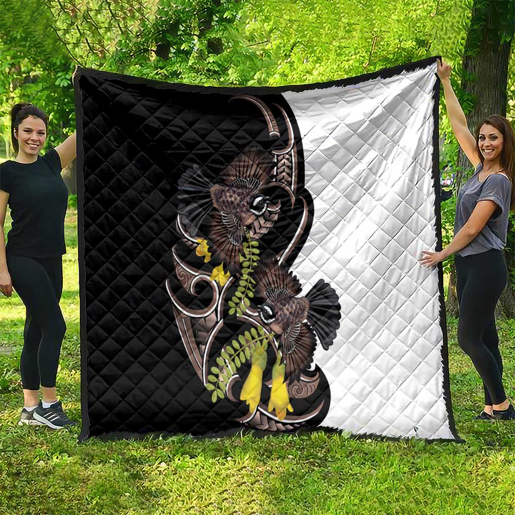 New Zealand Valentines Day Quilt Piwakawaka Lovers Maori Koru Tattoo LT14 - Polynesian Pride
