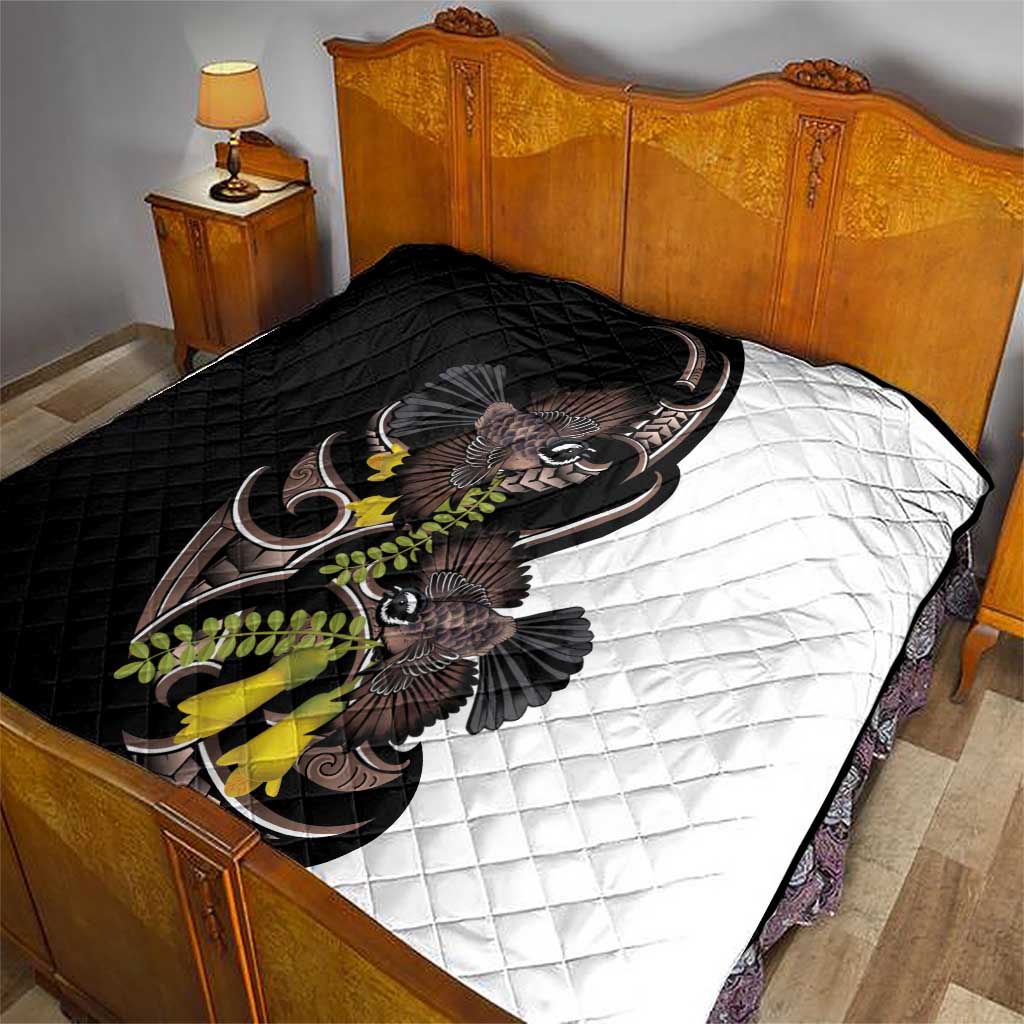 New Zealand Valentines Day Quilt Piwakawaka Lovers Maori Koru Tattoo LT14 - Polynesian Pride