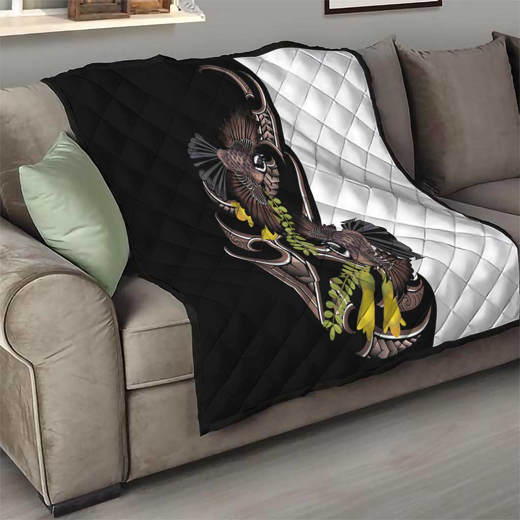 New Zealand Valentines Day Quilt Piwakawaka Lovers Maori Koru Tattoo LT14 - Polynesian Pride