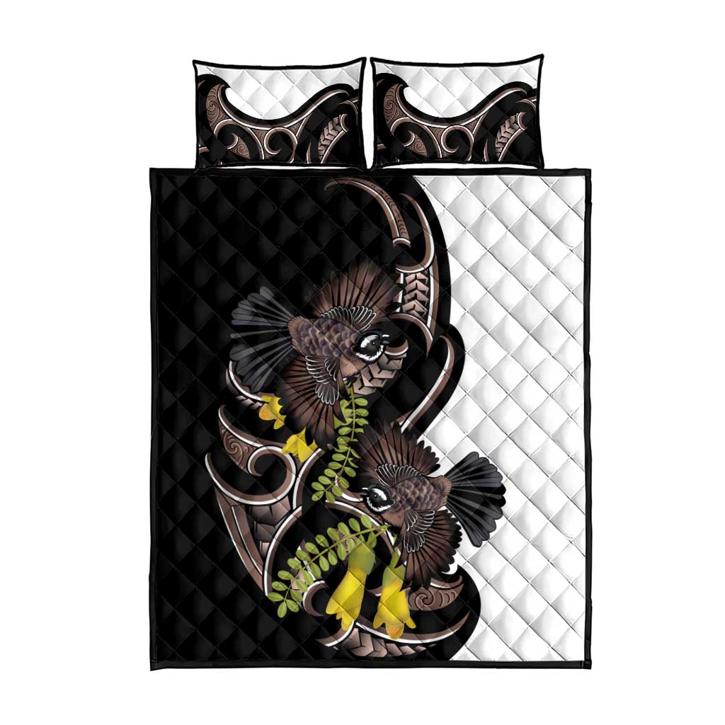 New Zealand Valentines Day Quilt Bed Set Piwakawaka Lovers Maori Koru Tattoo LT14 - Polynesian Pride