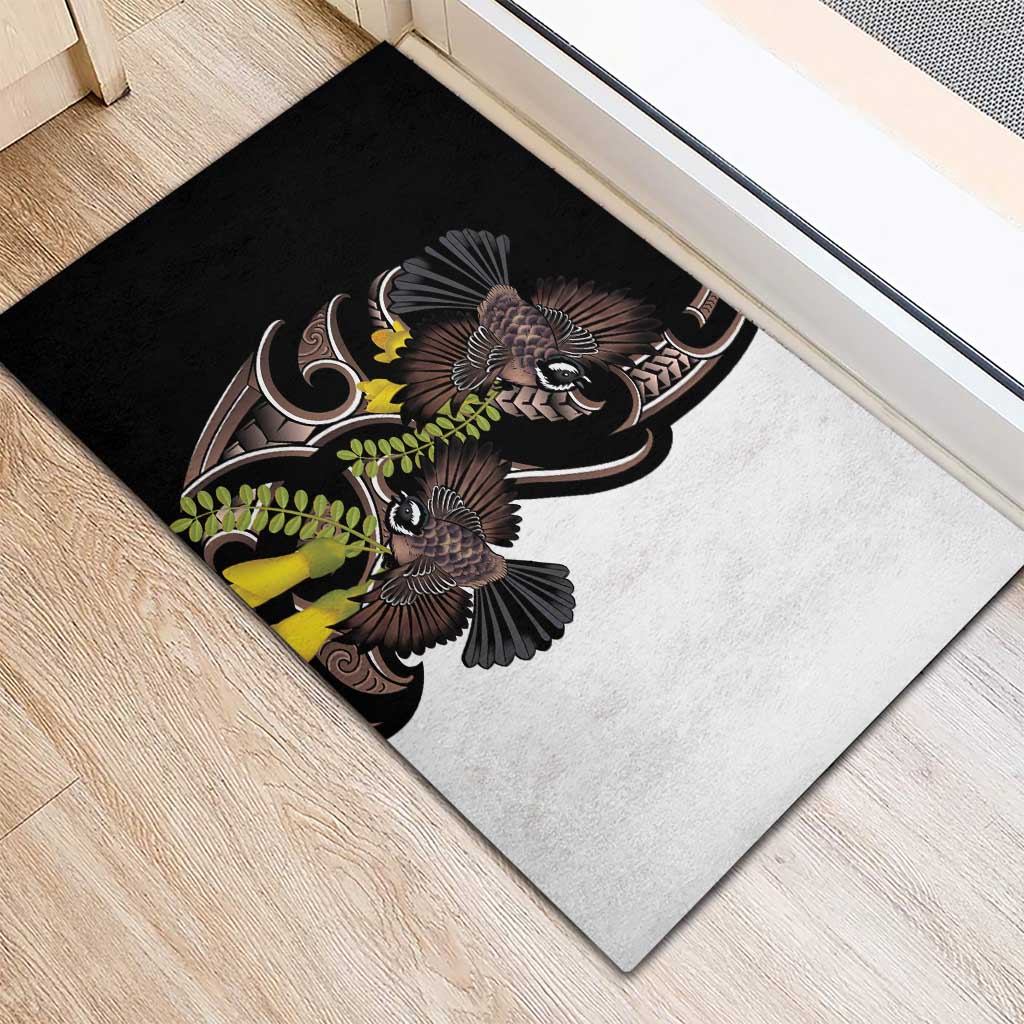 New Zealand Valentines Day Rubber Doormat Piwakawaka Lovers Maori Koru Tattoo LT14 - Polynesian Pride
