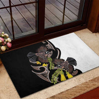 New Zealand Valentines Day Rubber Doormat Piwakawaka Lovers Maori Koru Tattoo LT14 - Polynesian Pride