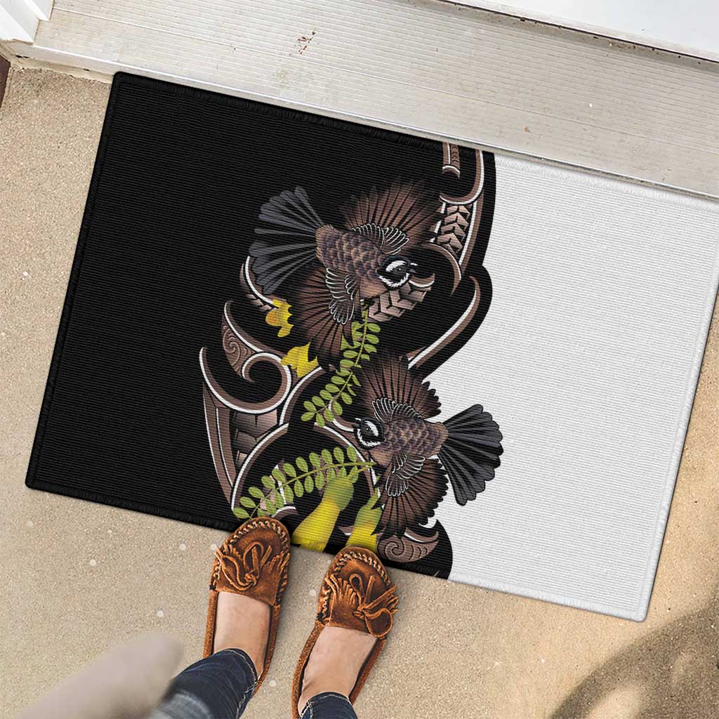 New Zealand Valentines Day Rubber Doormat Piwakawaka Lovers Maori Koru Tattoo LT14 - Polynesian Pride