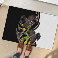 New Zealand Valentines Day Rubber Doormat Piwakawaka Lovers Maori Koru Tattoo LT14 - Polynesian Pride