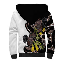 New Zealand Valentines Day Sherpa Hoodie Piwakawaka Lovers Maori Koru Tattoo LT14 - Polynesian Pride