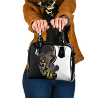 New Zealand Valentines Day Shoulder Handbag Piwakawaka Lovers Maori Koru Tattoo LT14 One Size Black - Polynesian Pride