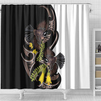 New Zealand Valentines Day Shower Curtain Piwakawaka Lovers Maori Koru Tattoo LT14 - Polynesian Pride