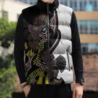 New Zealand Valentines Day Sleeveless Puffer Jacket Piwakawaka Lovers Maori Koru Tattoo LT14 - Polynesian Pride