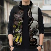 New Zealand Valentines Day Sleeveless Puffer Jacket Piwakawaka Lovers Maori Koru Tattoo LT14 - Polynesian Pride