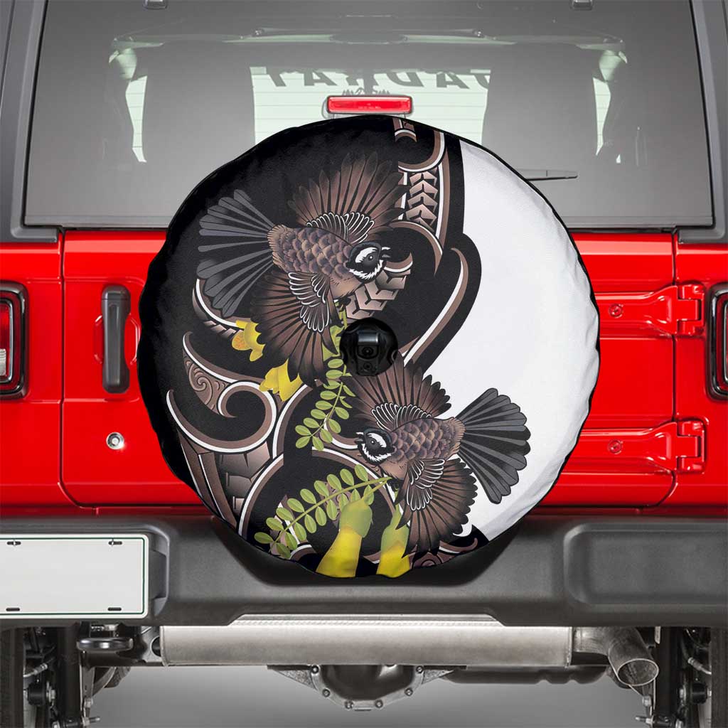 New Zealand Valentines Day Spare Tire Cover Piwakawaka Lovers Maori Koru Tattoo LT14 - Polynesian Pride