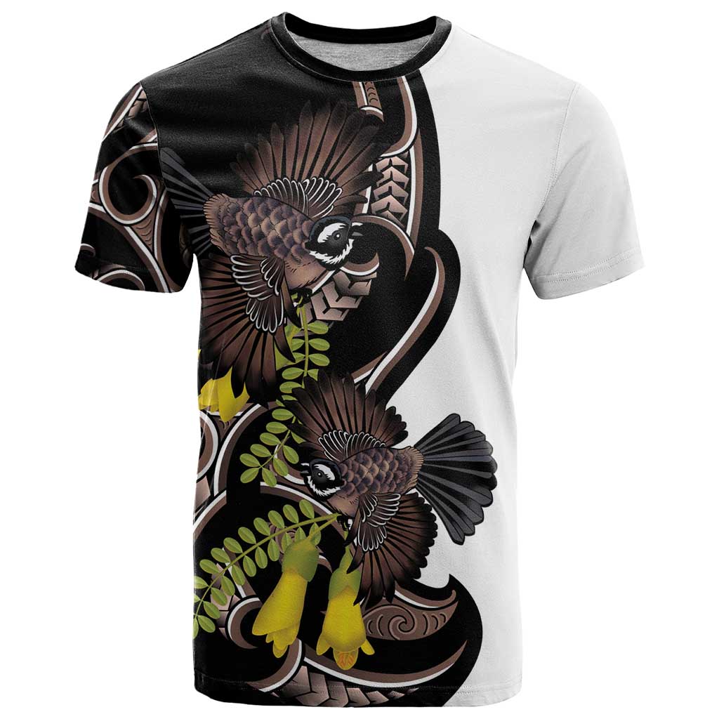 New Zealand Valentines Day T Shirt Piwakawaka Lovers Maori Koru Tattoo LT14 Black - Polynesian Pride
