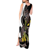 New Zealand Valentines Day Tank Maxi Dress Piwakawaka Lovers Maori Koru Tattoo LT14 - Polynesian Pride