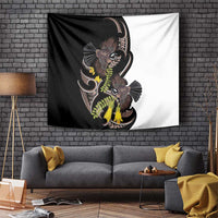 New Zealand Valentines Day Tapestry Piwakawaka Lovers Maori Koru Tattoo LT14 Black - Polynesian Pride