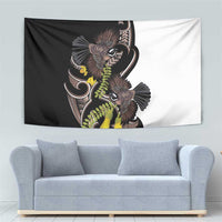 New Zealand Valentines Day Tapestry Piwakawaka Lovers Maori Koru Tattoo LT14 - Polynesian Pride