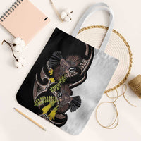 New Zealand Valentines Day Tote Bag Piwakawaka Lovers Maori Koru Tattoo LT14 White Strap One Size Black - Polynesian Pride