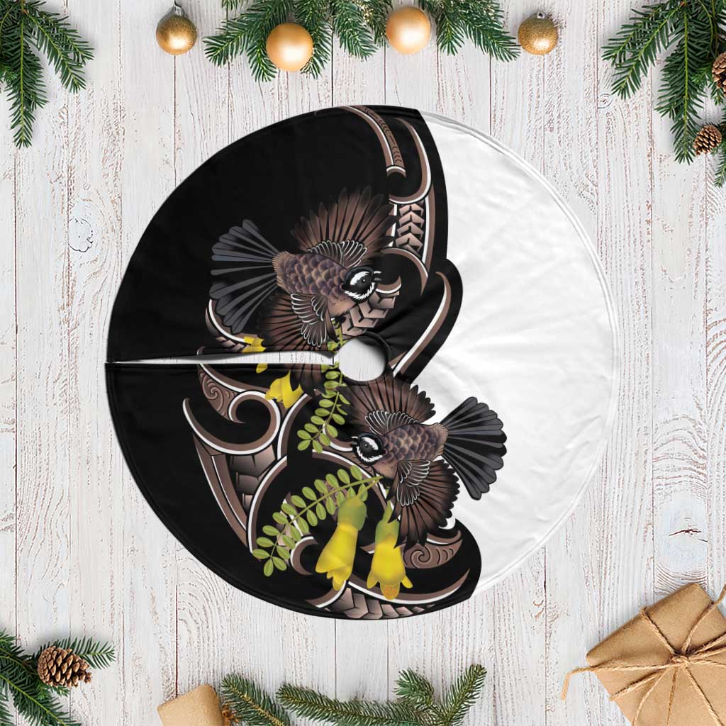 New Zealand Valentines Day Tree Skirt Piwakawaka Lovers Maori Koru Tattoo LT14 Casual Black - Polynesian Pride