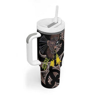 New Zealand Valentines Day Tumbler With Handle Piwakawaka Lovers Maori Koru Tattoo LT14 - Polynesian Pride