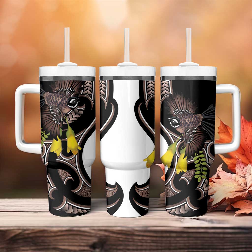 New Zealand Valentines Day Tumbler With Handle Piwakawaka Lovers Maori Koru Tattoo LT14 - Polynesian Pride