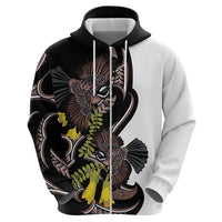 New Zealand Valentines Day Zip Hoodie Piwakawaka Lovers Maori Koru Tattoo LT14 - Polynesian Pride