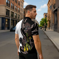 New Zealand Valentines Day Zipper Polo Shirt Piwakawaka Lovers Maori Koru Tattoo LT14 - Polynesian Pride