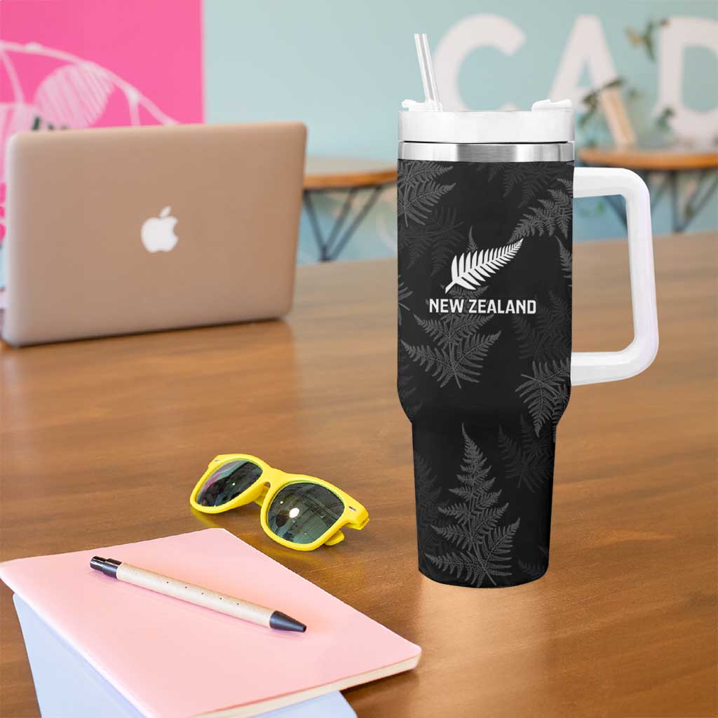 New Zealand Silver Fern Rugby Tumbler With Handle Go Aotearoa Champions World Cup LT14 - Polynesian Pride