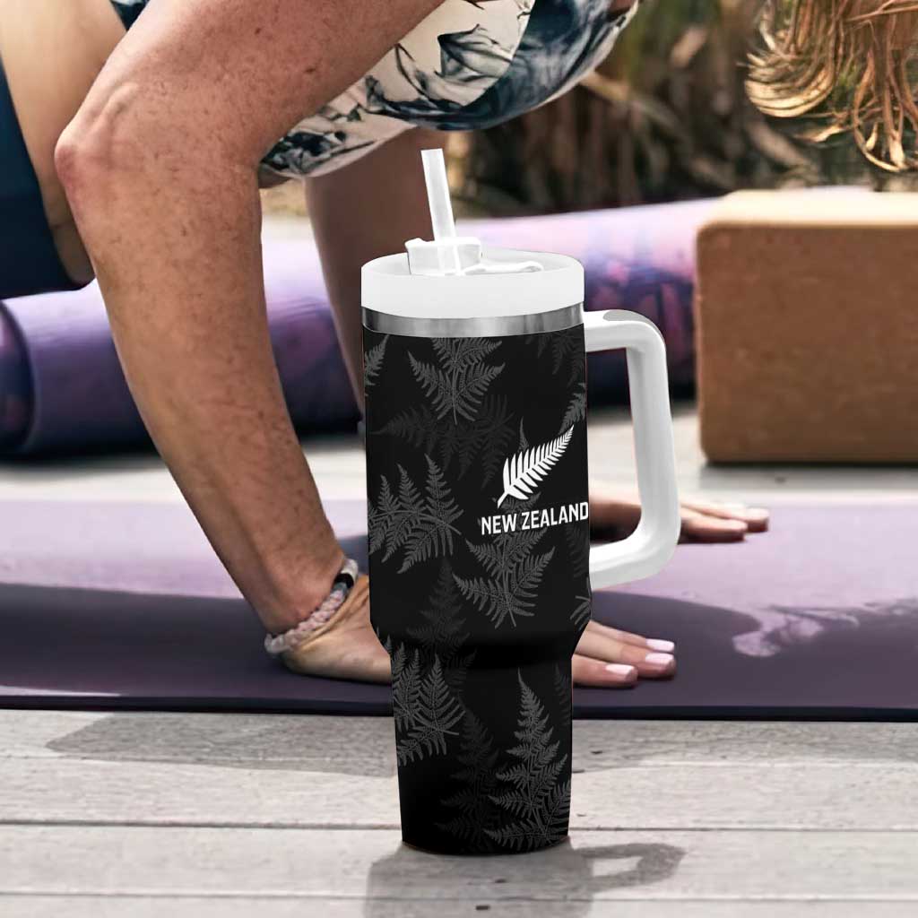 New Zealand Silver Fern Rugby Tumbler With Handle Go Aotearoa Champions World Cup LT14 - Polynesian Pride