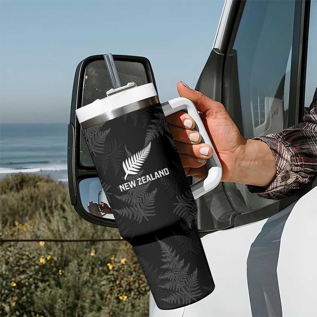 New Zealand Silver Fern Rugby Tumbler With Handle Go Aotearoa Champions World Cup LT14 - Polynesian Pride
