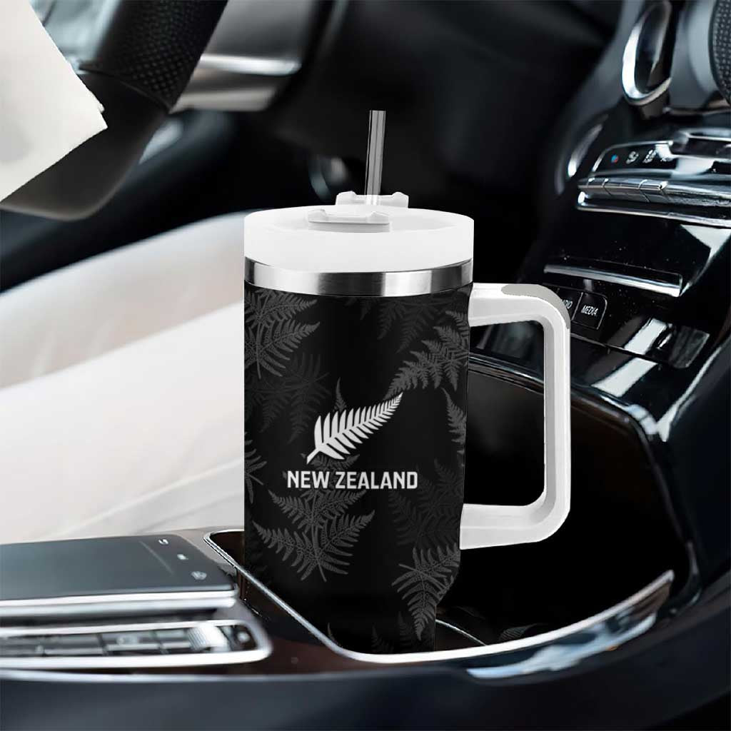 New Zealand Silver Fern Rugby Tumbler With Handle Go Aotearoa Champions World Cup LT14 - Polynesian Pride