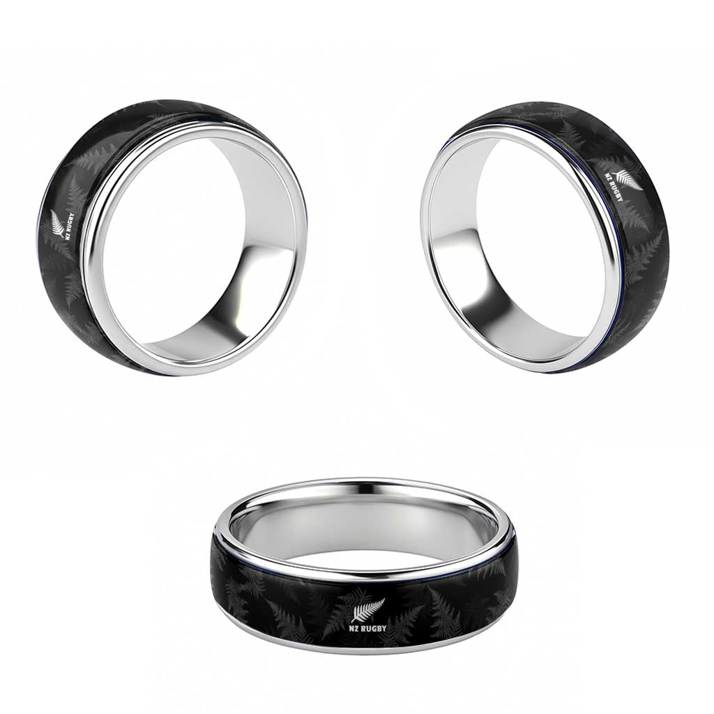 New Zealand Silver Fern Rugby Classic Ring Go Aotearoa Champions - Polynesian Pride