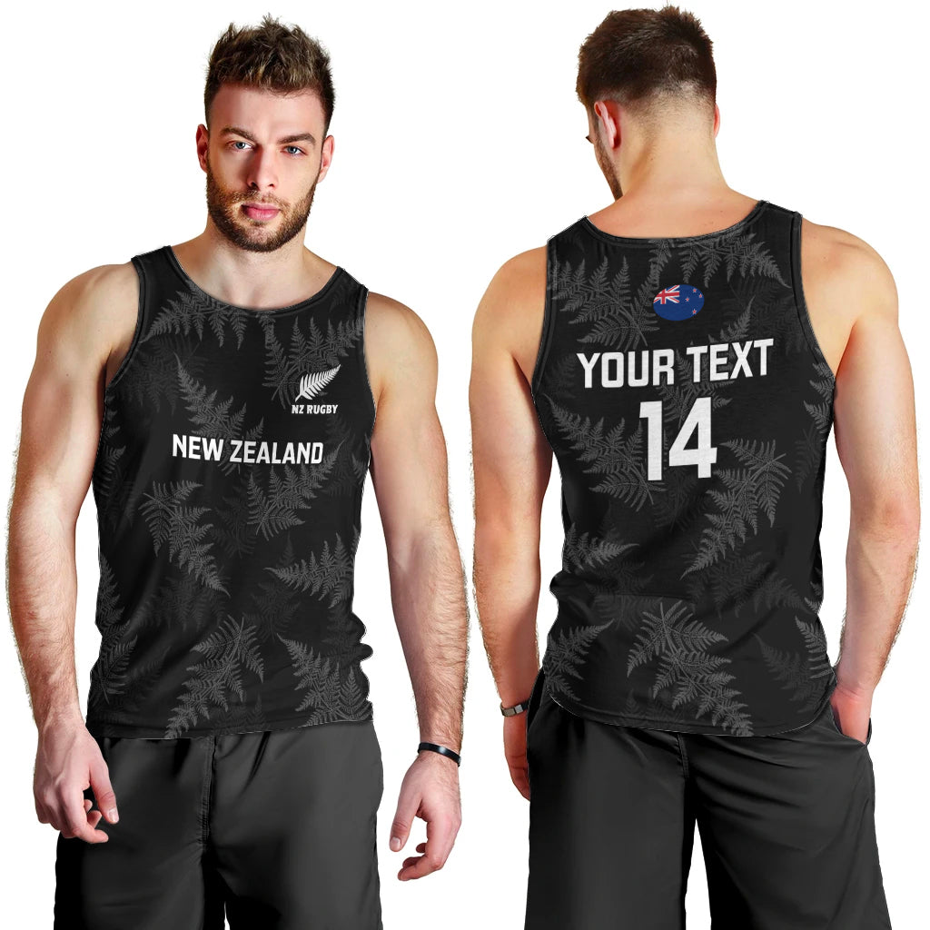Personalised New Zealand Silver Fern Rugby Men Tank Top 2023 Go Aotearoa World Cup LT14 - Polynesian Pride