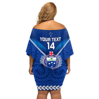 Custom Samoa Rugby Off Shoulder Short Dress 2023 Go Manu Samoa LT14 - Polynesian Pride