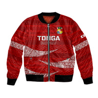 Tonga Rugby Bomber Jacket 2023 Ikale Tahi Tongan Ngatu Pattern LT14 Unisex Red - Polynesian Pride