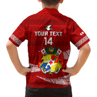 Custom Tonga Rugby Family Matching Off Shoulder Maxi Dress and Hawaiian Shirt 2023 Ikale Tahi Tongan Ngatu Pattern LT14 - Polynesian Pride