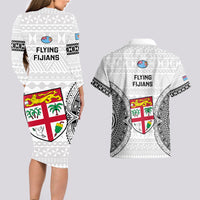 Fiji Rugby Couples Matching Long Sleeve Bodycon Dress and Hawaiian Shirt 2023 Go Champions World Cup Fijian Tapa Pattern LT14 - Polynesian Pride