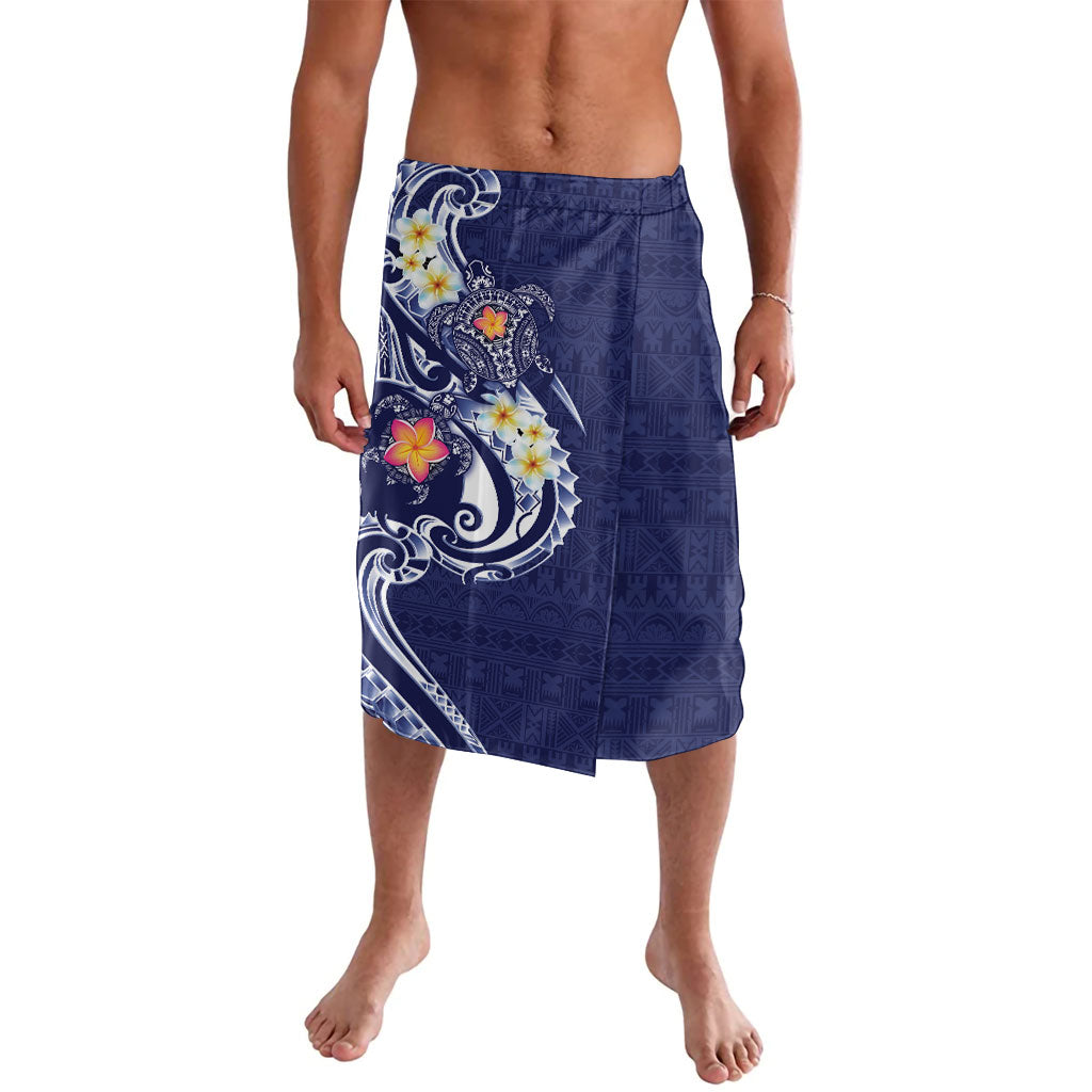 Bula Fiji Tapa Turtle Lavalava Plumeria Fijian Masi Vonu Midnight Blue LT14 Midnight Blue - Polynesian Pride