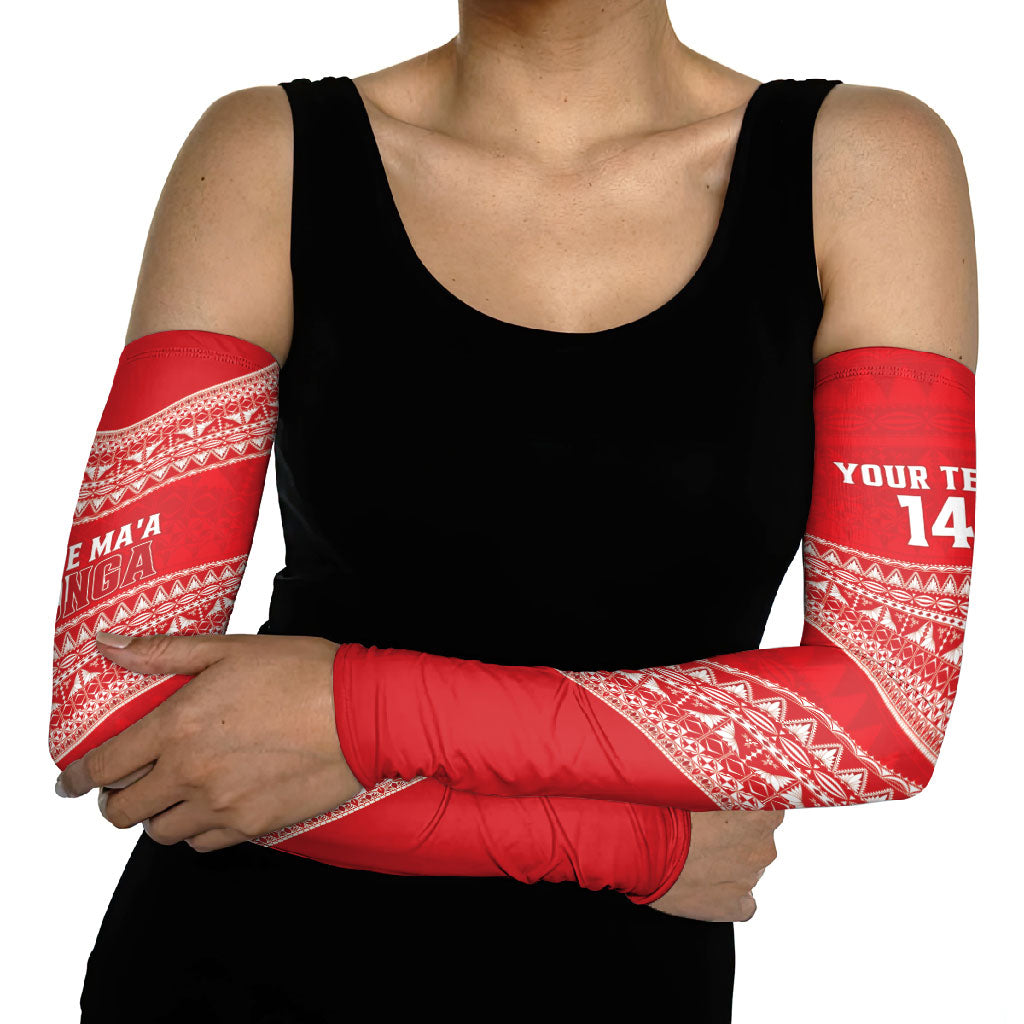 Mate Ma'a Tonga 2026 Rugby Custom Arm Sleeves Go Champions Tongan Ngatu Pattern LT14 - Polynesian Pride