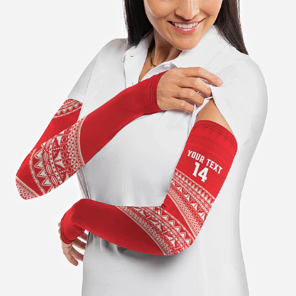 Mate Ma'a Tonga 2026 Rugby Custom Arm Sleeves Go Champions Tongan Ngatu Pattern LT14 - Polynesian Pride