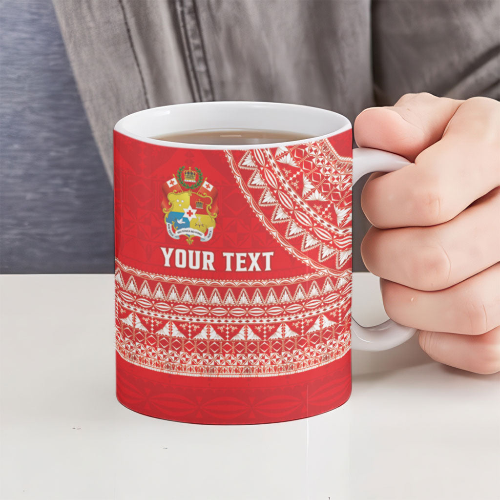 Mate Ma'a Tonga 2026 Rugby Custom Ceramic Mug Go Champions Tongan Ngatu Pattern LT14 - Polynesian Pride