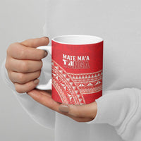 Mate Ma'a Tonga 2026 Rugby Custom Ceramic Mug Go Champions Tongan Ngatu Pattern LT14 - Polynesian Pride