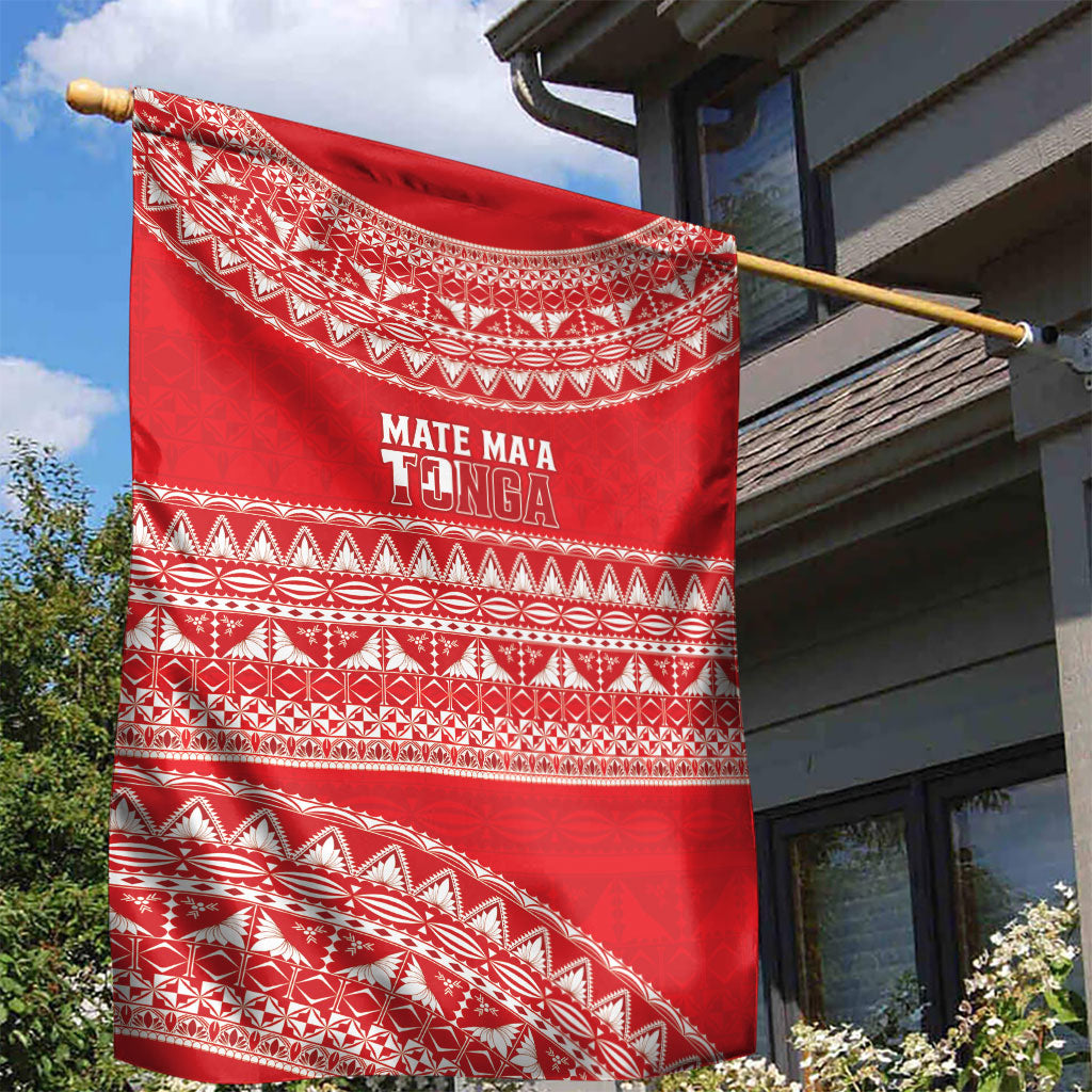 Mate Ma'a Tonga 2026 Rugby Garden Flag Go Champions Tongan Ngatu Pattern LT14 - Polynesian Pride