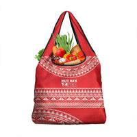 Mate Ma'a Tonga 2026 Rugby Grocery Bag Go Champions Tongan Ngatu Pattern LT14 1-pack One Size Red - Polynesian Pride
