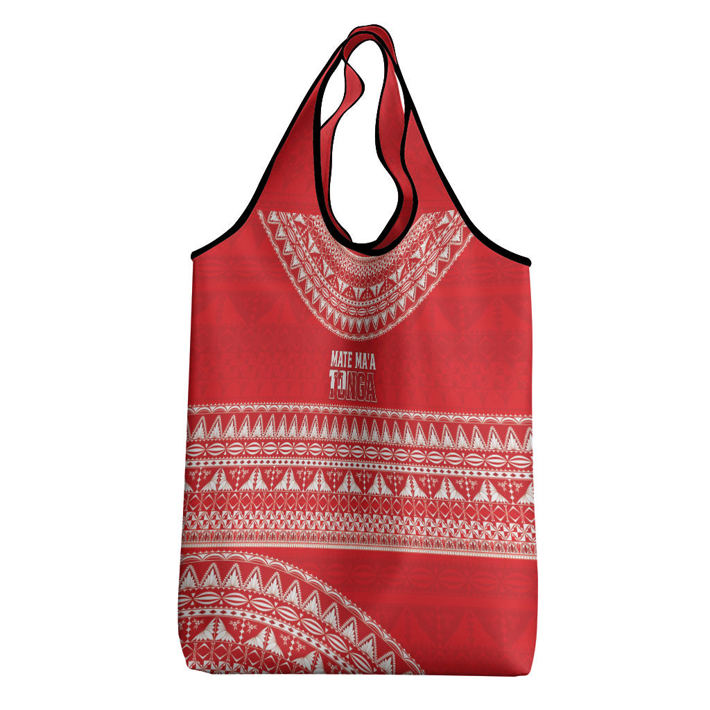 Mate Ma'a Tonga 2026 Rugby Grocery Bag Go Champions Tongan Ngatu Pattern LT14 - Polynesian Pride