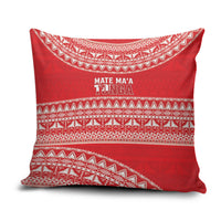 Mate Ma'a Tonga 2026 Rugby Pillow Cover Go Champions Tongan Ngatu Pattern LT14 Red - Polynesian Pride