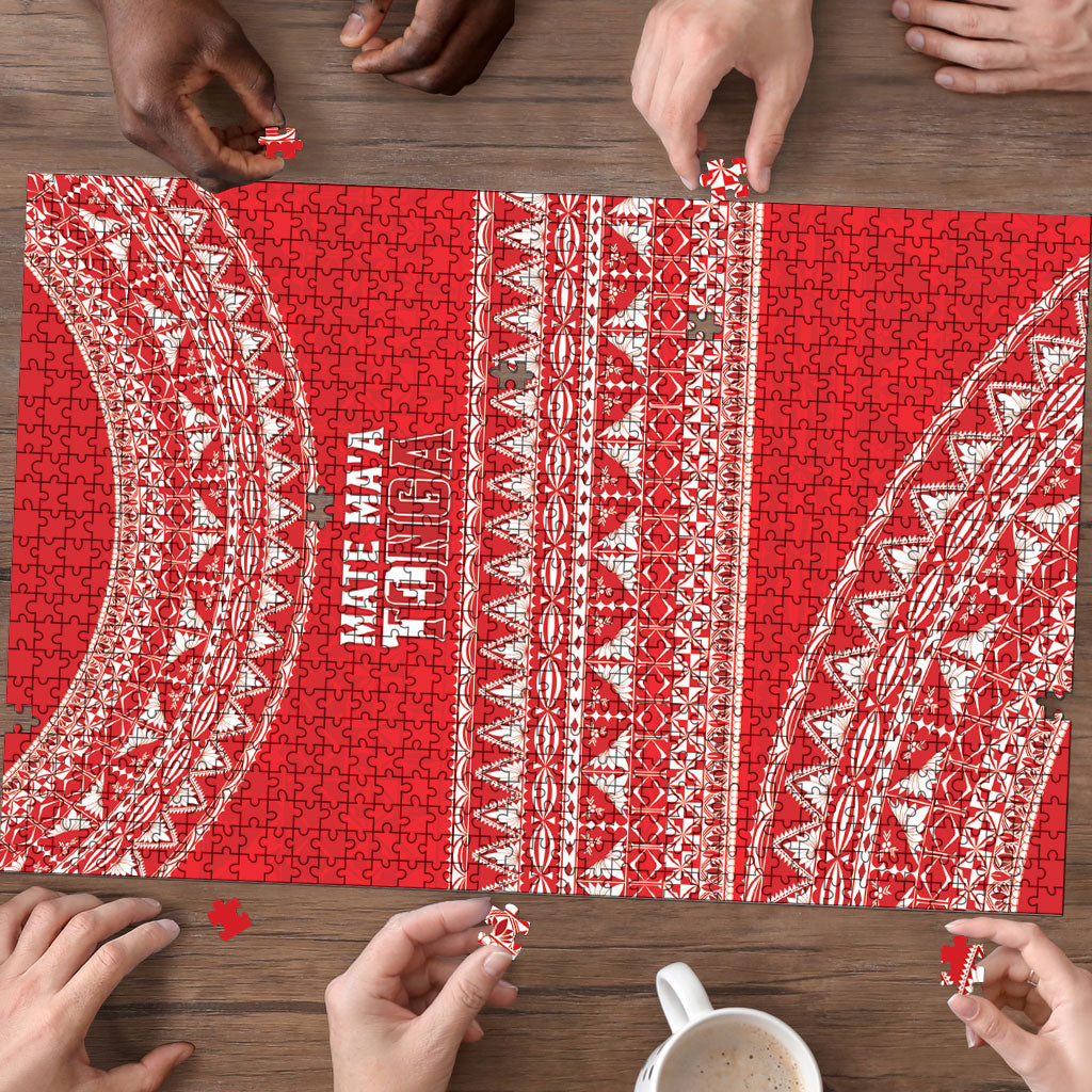 Mate Ma'a Tonga 2026 Rugby Puzzle Go Champions Tongan Ngatu Pattern LT14 - Polynesian Pride