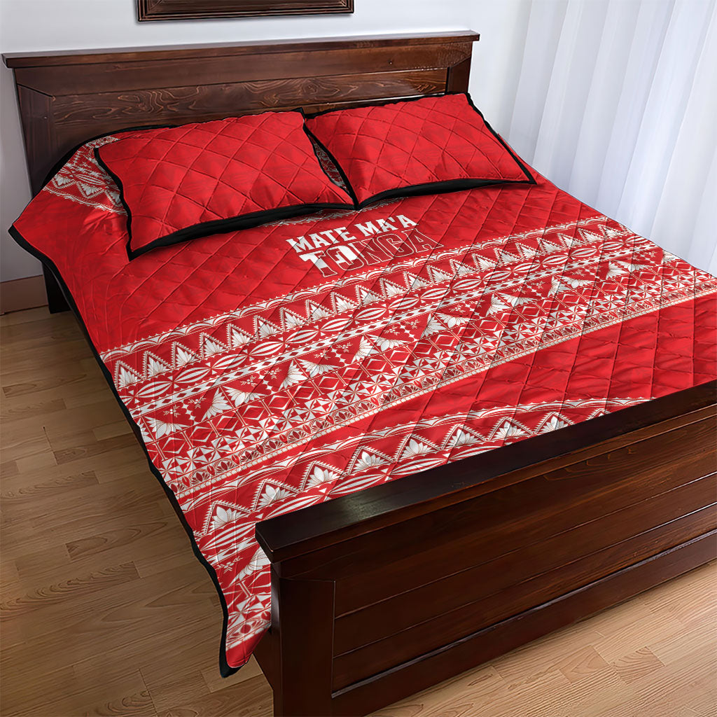 Mate Ma'a Tonga 2026 Rugby Quilt Bed Set Go Champions Tongan Ngatu Pattern LT14 - Polynesian Pride