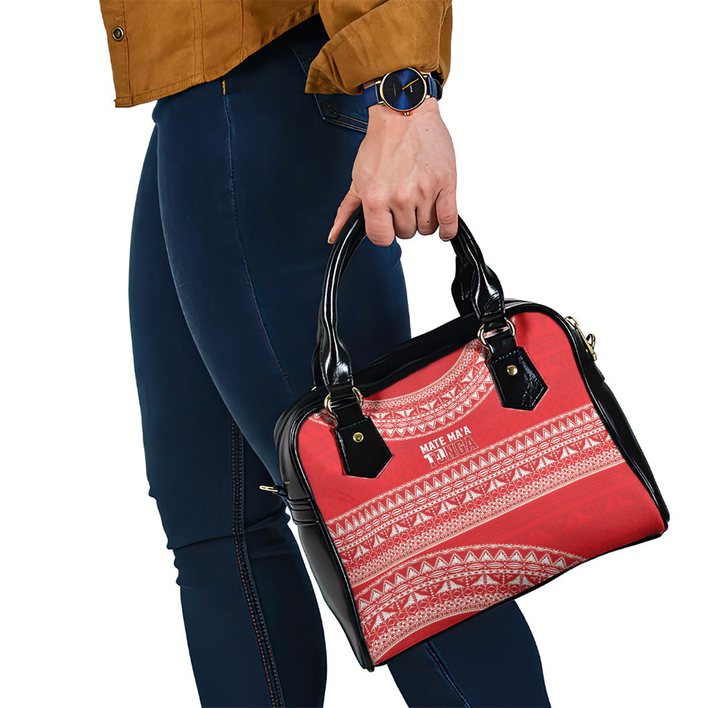 Mate Ma'a Tonga 2026 Rugby Shoulder Handbag Go Champions Tongan Ngatu Pattern LT14 - Polynesian Pride