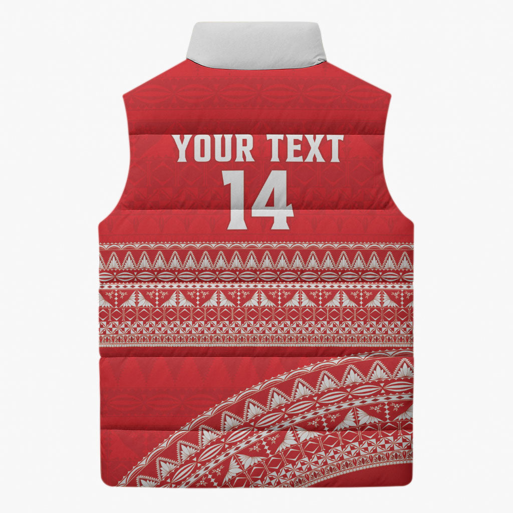 Mate Ma'a Tonga 2026 Rugby Custom Sleeveless Puffer Jacket Go Champions Tongan Ngatu Pattern LT14 - Polynesian Pride