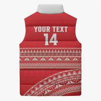 Mate Ma'a Tonga 2026 Rugby Custom Sleeveless Puffer Jacket Go Champions Tongan Ngatu Pattern LT14 - Polynesian Pride