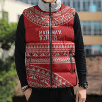 Mate Ma'a Tonga 2026 Rugby Custom Sleeveless Puffer Jacket Go Champions Tongan Ngatu Pattern LT14 - Polynesian Pride