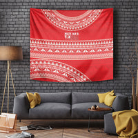 Mate Ma'a Tonga 2026 Rugby Tapestry Go Champions Tongan Ngatu Pattern LT14 Red - Polynesian Pride
